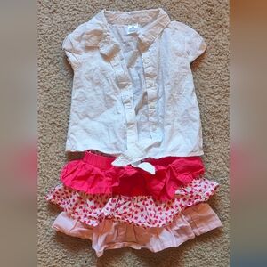 Gymboree White and Pink Kids Matching Set